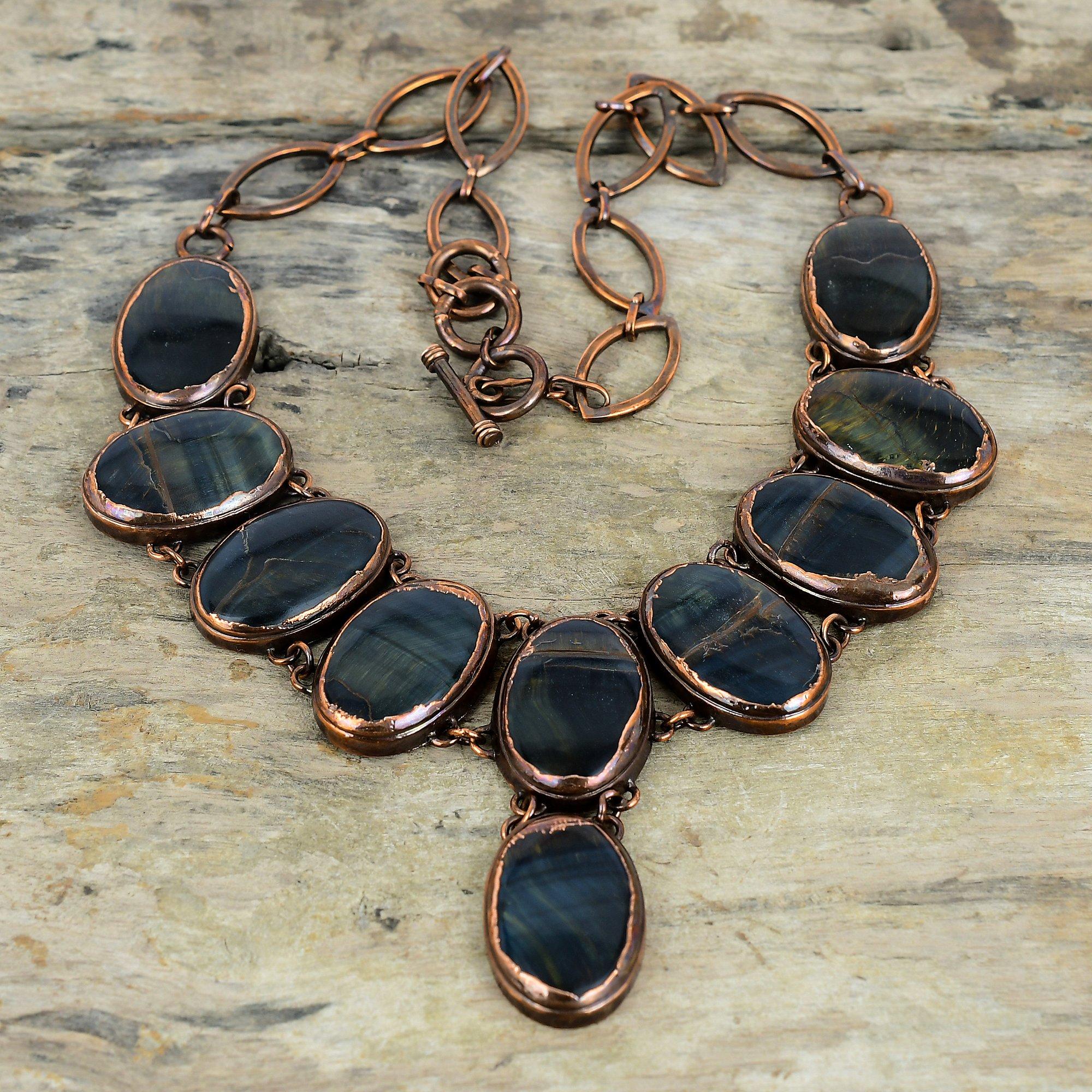 

Питерсит Ожерелье Гальванизированное Медное Ожерелье Украшения Ручной Работы Ожерелье с Регулируемой Цепочкой Ожерелье с Драгоценным Камнем Медные Украшения Подарки для Нее Adjustable