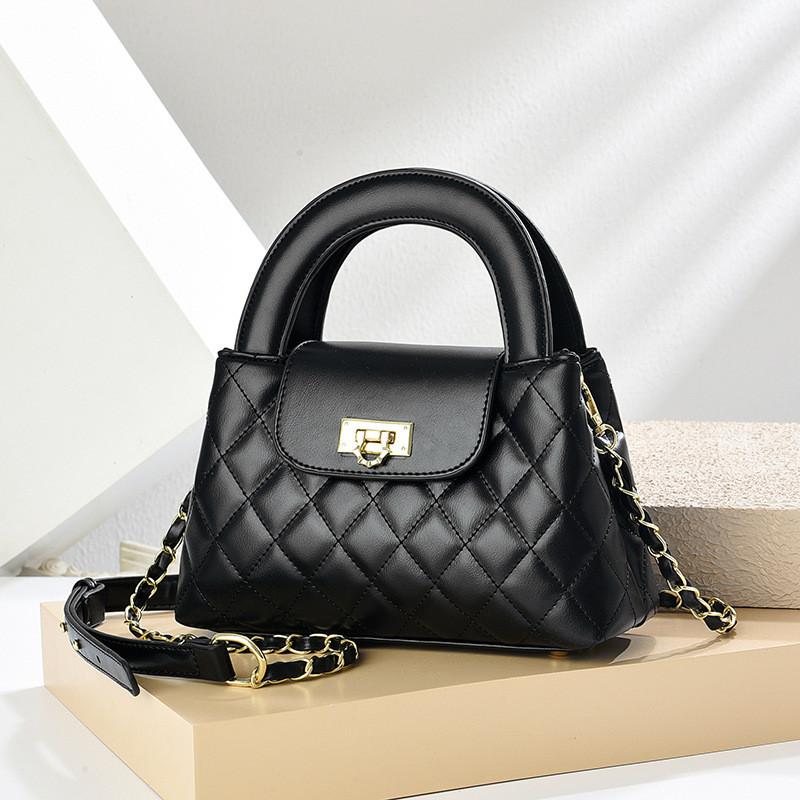 IELGY Ladies Soft Leather Chain Diamond Small Messenger Bag - Perfect for Hand Carry