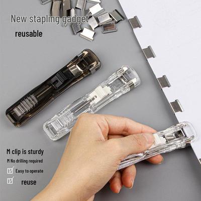 Hochwertige Transparente Medium Push Clip Nachfüllung mit Metallclip - Lochfreie Ablage Testpapierklemme