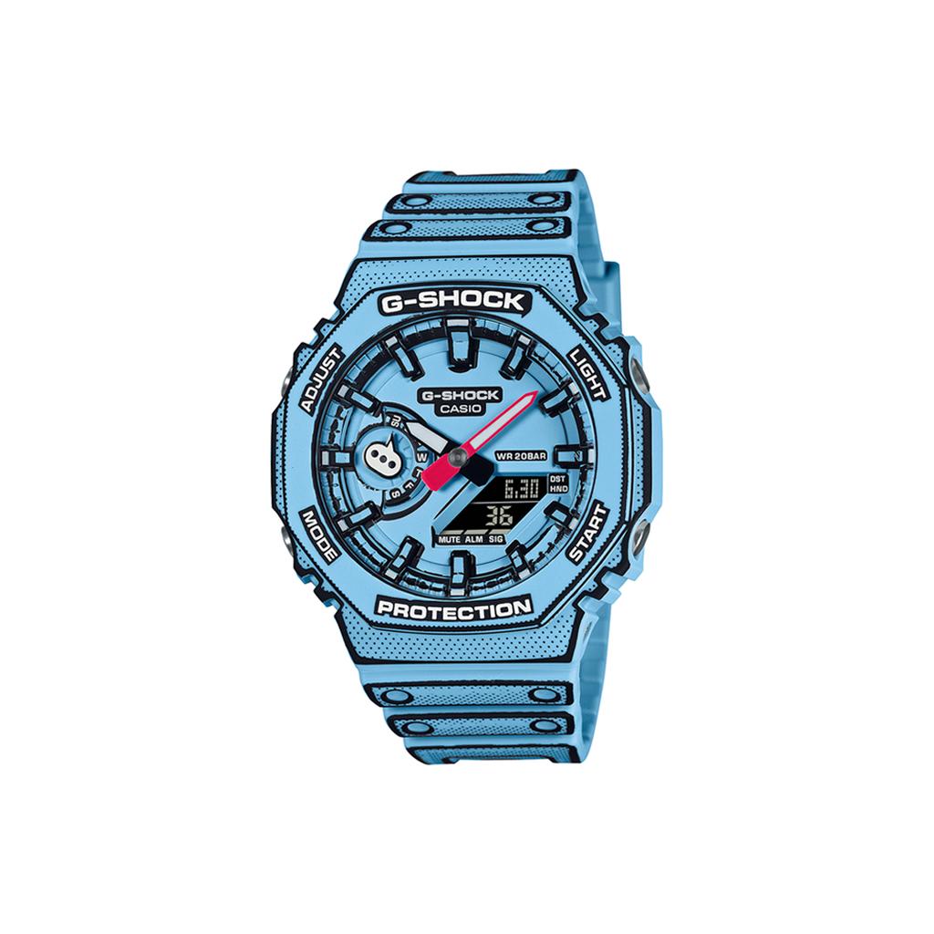 CASIO Unisex Liquid Crystal/Analog Dual Display Series White Watch GA-2100MNG