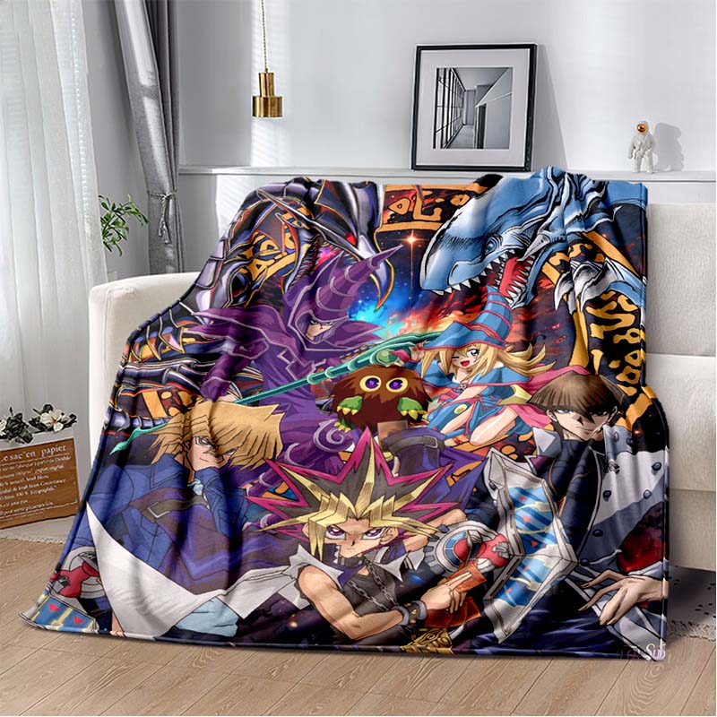 Dark Magician Cartoon Anime Throws Blanket Kids Super Soft Cute Blankt for Travel Couch Picnic Bed Flannel Blanket Birthday Gift