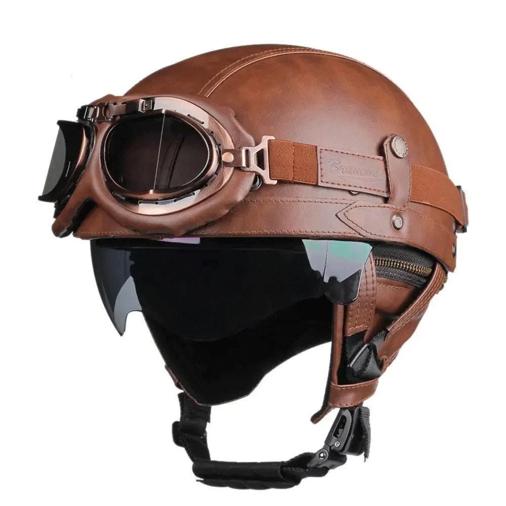 New Retro Motorcycle Helmet DOT Certification German Vintage Moto Helmet Scooter Motorbike Half Helmet Capacete De Moto Casque