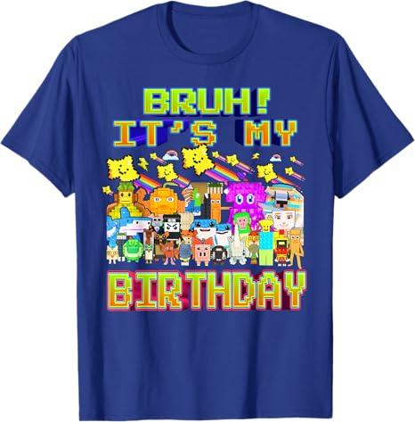 Bruh Its My Birthday Funny Brainrot for Boys Teen TShirt Y2k Silly Brainrot Humor Saying Tee Novelty Gift Unique Aesthetic Top