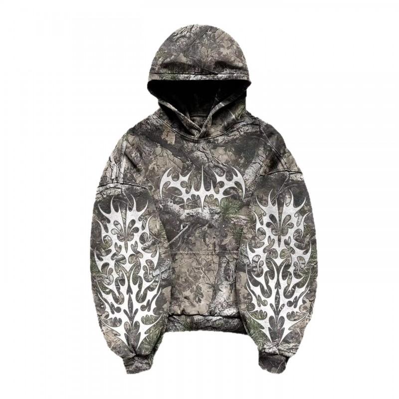 Unisex Oversized Hooded Sweatshirt With Graphic Print Streetwear Y2K Retro Loose Fit Long Sleeve Pullover Fall