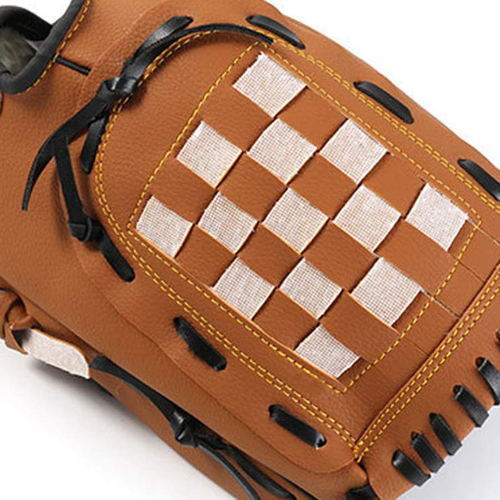 Zongsi Baseball Glove 9.5 Inches Softball Pitcher Catcher Kids Youth Adults Shock Absorption Left-Handed Brown