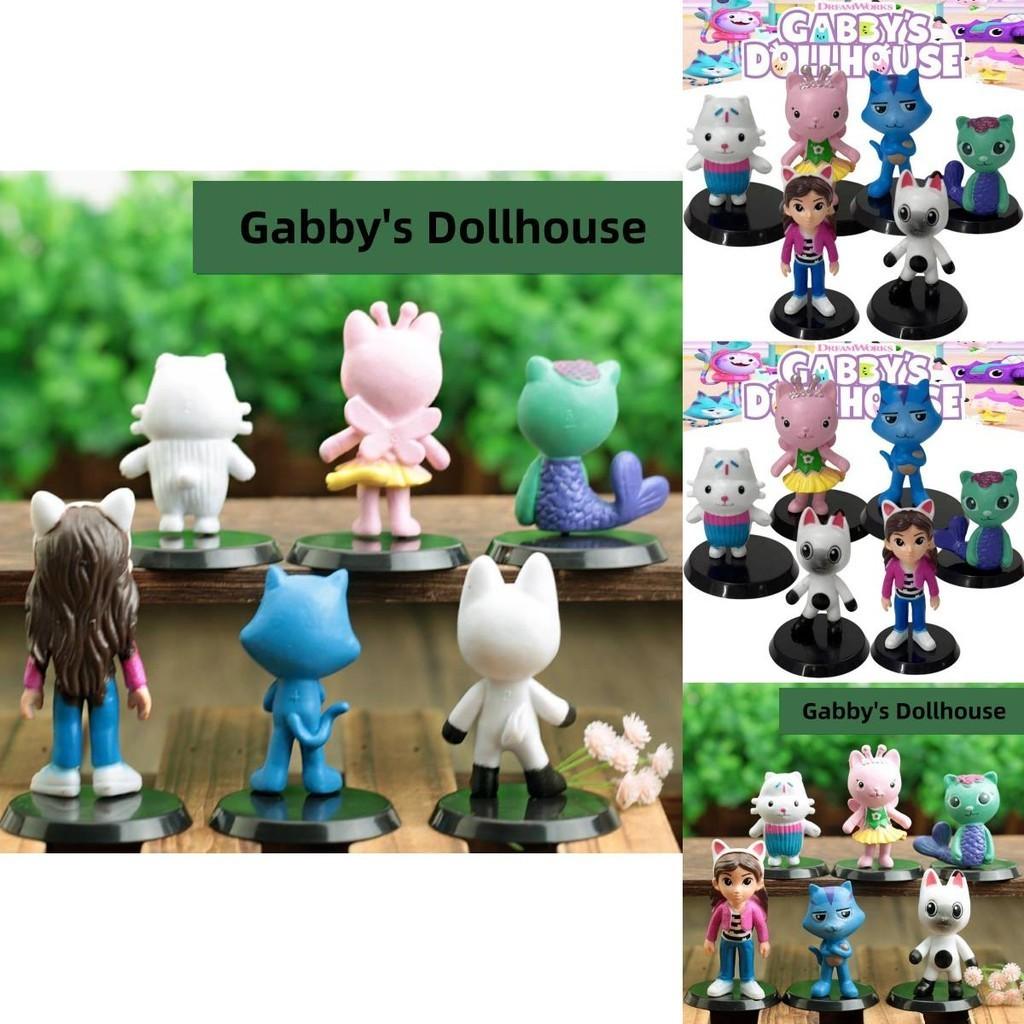 Gabby's Dollhouse Pvc Model Toy Set Adorable Cartoon Figurines For Kids And Collectors Set Of 6