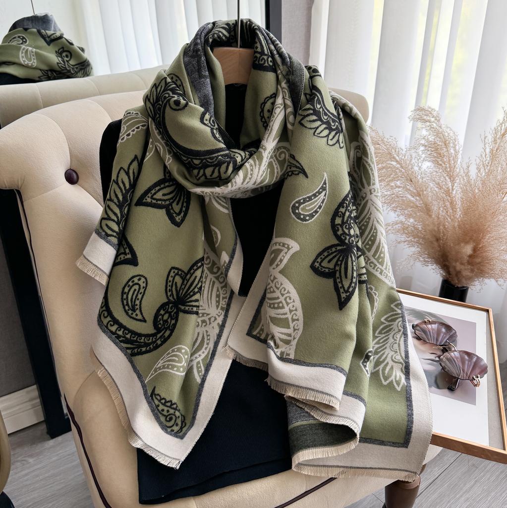 Winter Design Pashmina Decke Kaschmir Schal für Damen Warme Dicke Schals und Wickeltücher Poncho Damen Bufanda Echarpe Quaste Schal