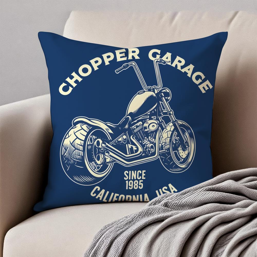WWest Coast CChoppers Cushion Cover Pillowcase Antidustmite Invisible Zipper Short Plush Sofa Cushion
