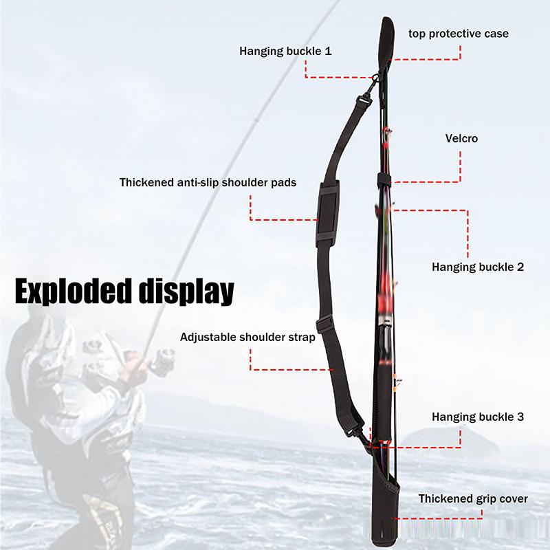 Adjustable Fishing Rod Storage Bag Portable Fishing Rod Shoulder Belt Fishing Rod Belt Protector Reel Fishing Accessories 1Pc