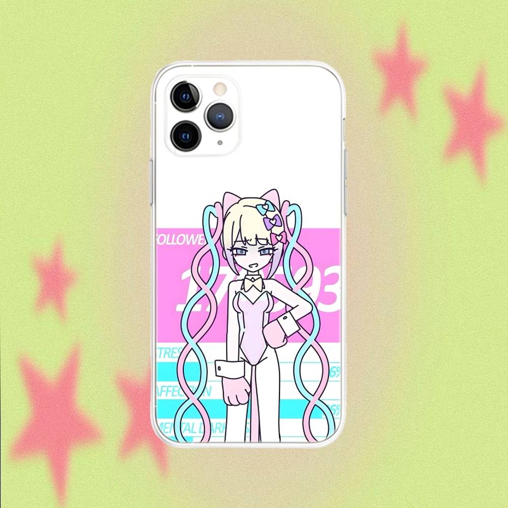 Needy Girl Overdose Kangel Phone Case For iPhone 16,15,14,13,12,11 Pro,Max,Plus,X,XS,XR,SE,Mini Transparent Silicone Soft