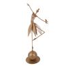 Ballerina Figurine Elegant Lines Gold Color Stable Base Strong Metal Ballet Dancer Sculpture for