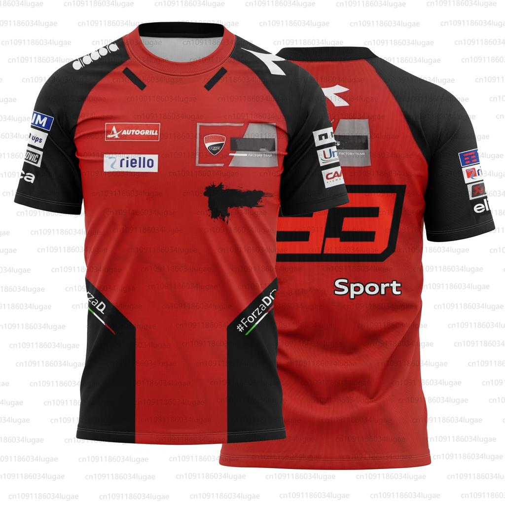 Men's Women's Limited Edition Outdoor Sports Marc Mírquez Salute Design Breathable Leisure Retro Racing T-shirt O Neck Top