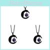 Moon Crystal Pendant Necklace With Alloy Deep Dark Gothic Style For Women And Men