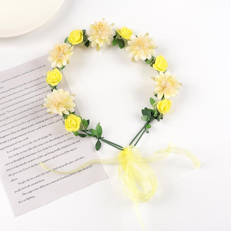 Rose Flower Wreath Headdress for Travel, Vacation, Bride & Bridesmaid