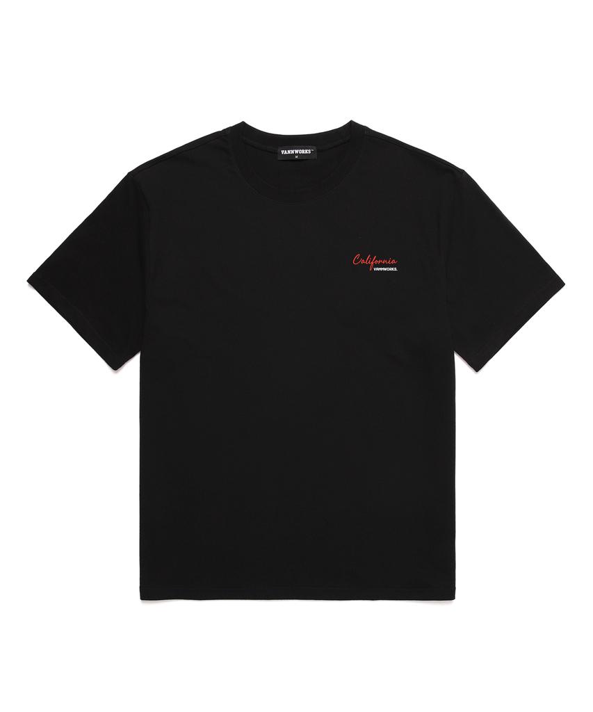 VANNWORKS Long Beach California Oversized Short Sleeve T-Shirt (Vncts231) Black
