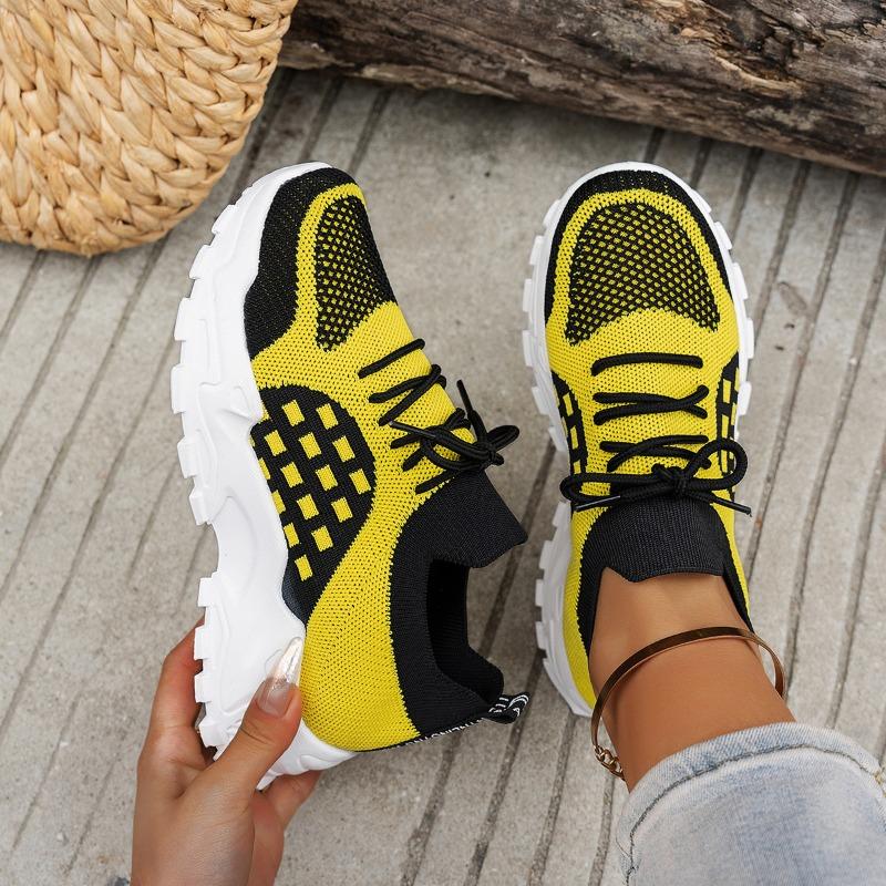 Women's shoes fly-woven breathable dad shoes women's fashion versatile sports shoes platform casual trendy shoes casual and comfortable