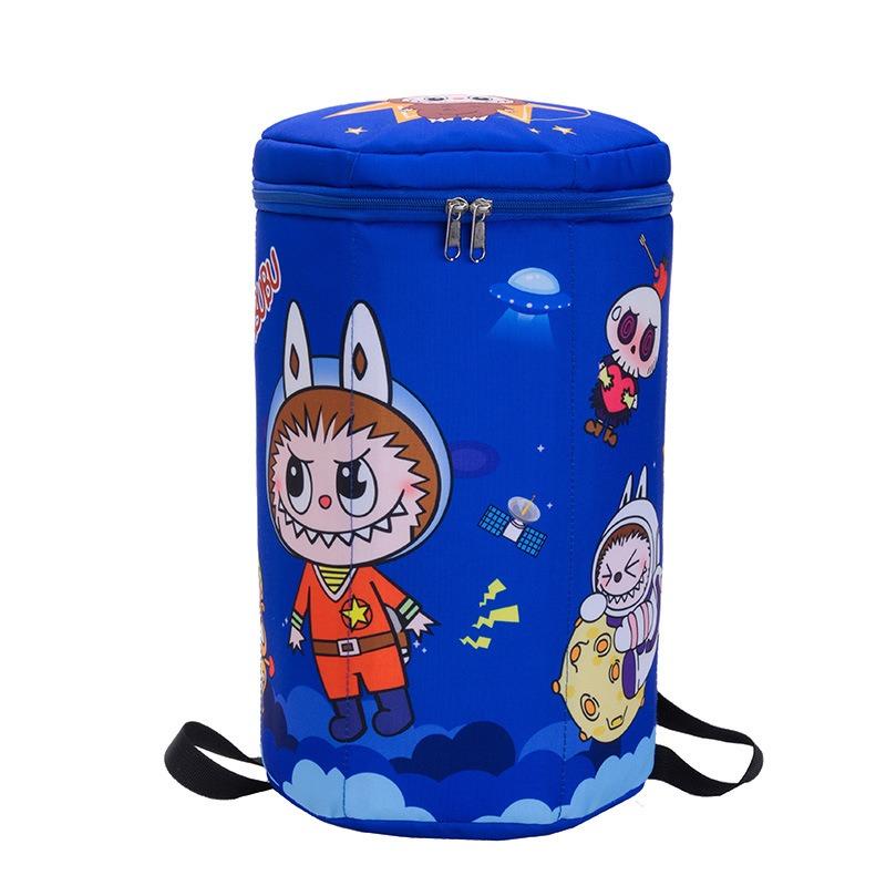 Labubu School Bag Cute Cartoon Storage Bucket Go Out To Play Snack Bag Men's and Women's Backpack Badminton Bag