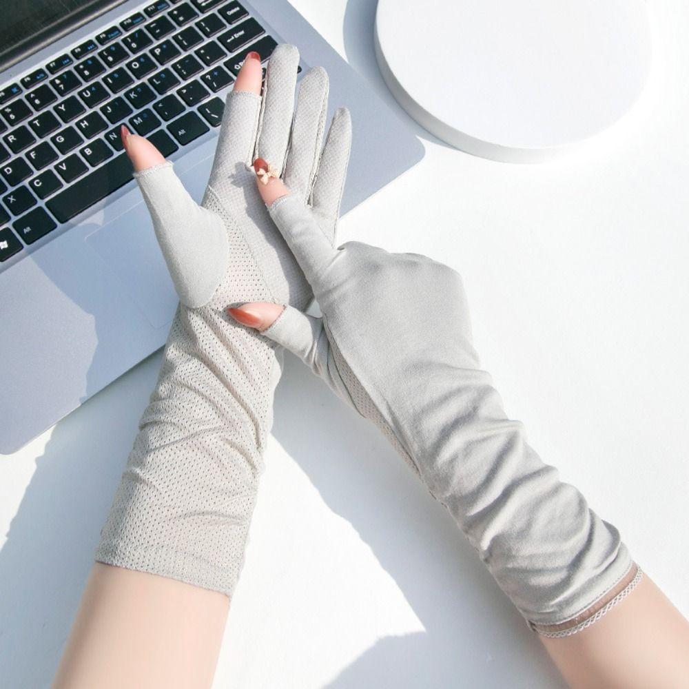 Anti-UV Sun Protection Riding Gloves Thin Summer Driving Mittens Women Sunscreen Gloves Woman