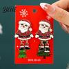 Hanging Earrings 1 Pair Women Christmas Tree Elk Santa Bell