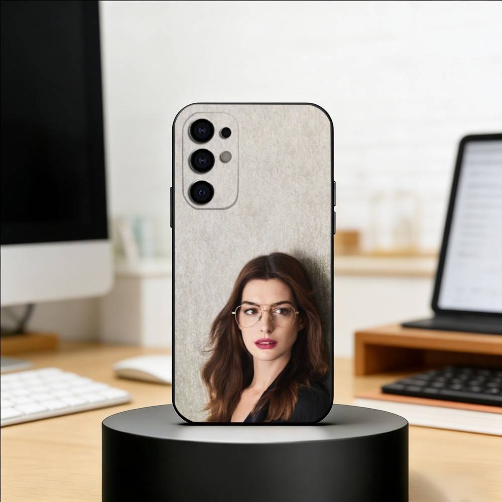 Actor A-Anne Hathaway Phone Case For Samsung S25,S24,S21,S22,S23,S30,Ultra,S20,Plus,Fe,Soft Silicone Black Cover