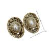 Fashion Diamond-Encrusted Resin Oval Stud Earrings Retro Court Style Temperament Earrings Light Luxury High-End Ears