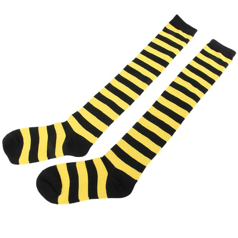 Women Girls Over The Knee Socks Thigh High Long Striped Stocking 11 Colors