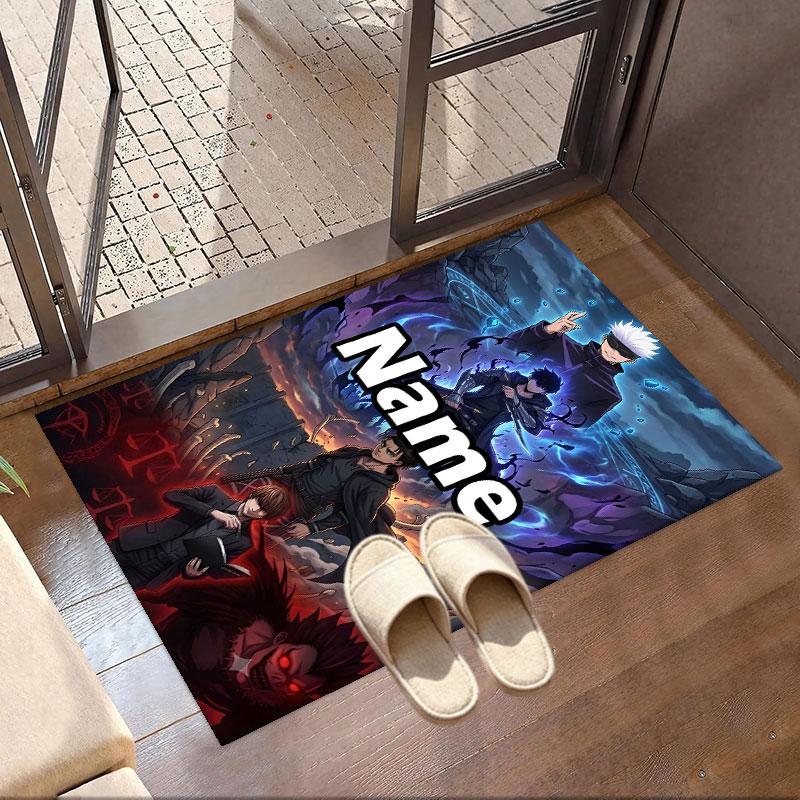 Custom Name Personalized Jujutsu Kaisen Print Carpet, Versatile Home Decor Rug, for Playroom, Apartment, Balcony, Entryway, Hallway Gift