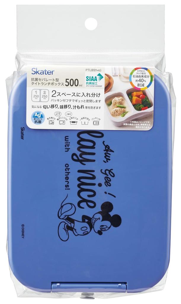 Skater Bento Separate Tight Lunch 1 Dishwasher Microwave Made in Mickey Box, Antibacterial, Type, Box, Tier, 500ml, Safe, Safe, Japan, Disney, Mouse,
