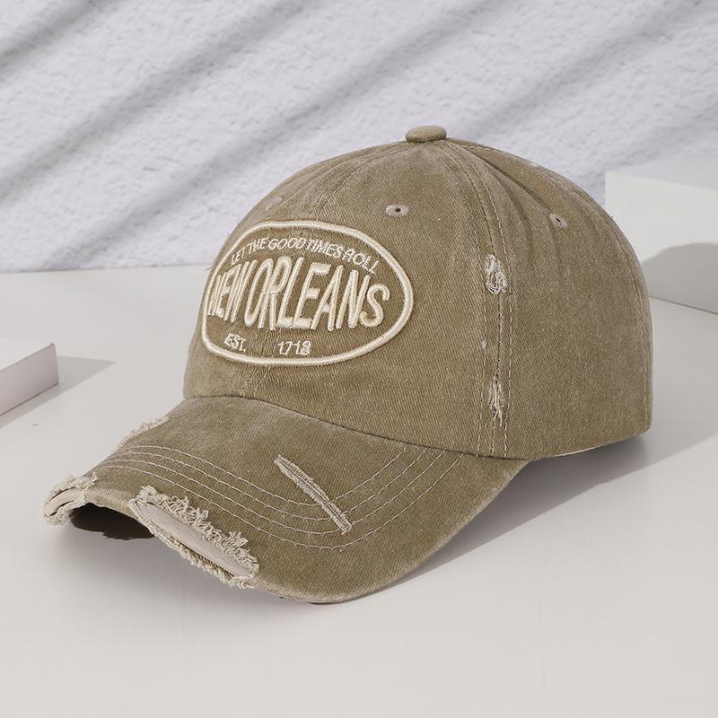 Spring Summer Vintage do old washed embroidered letter 1718 baseball cap soft top comfortable cotton visor