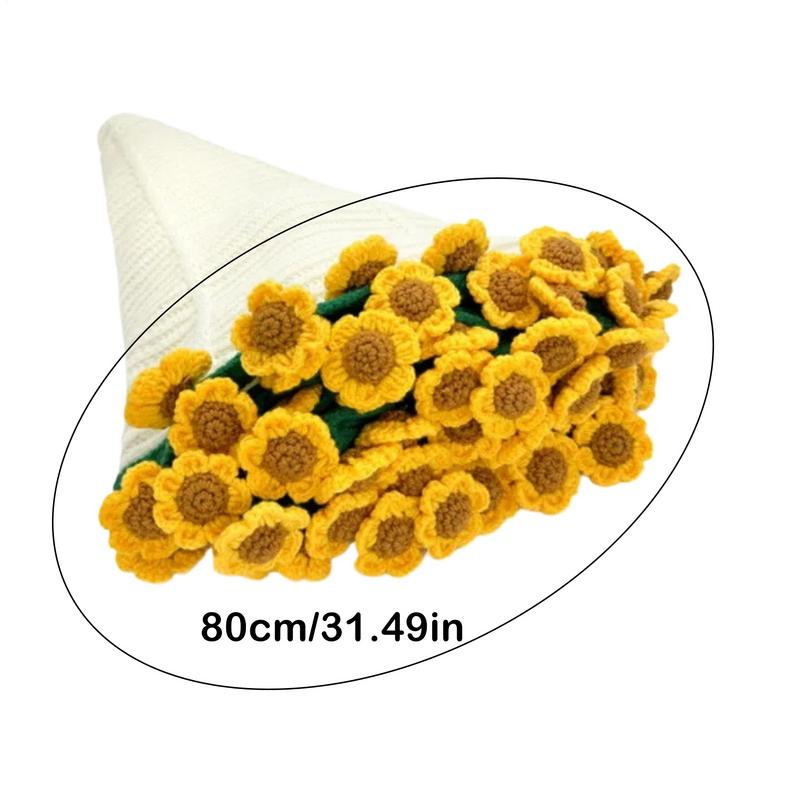 Bouquet Blanket Crochet Hand Knitted Sunflower Blanket Crocheted Sunflower Bouquet Sofa Throws For Living Room Handmade Knitting