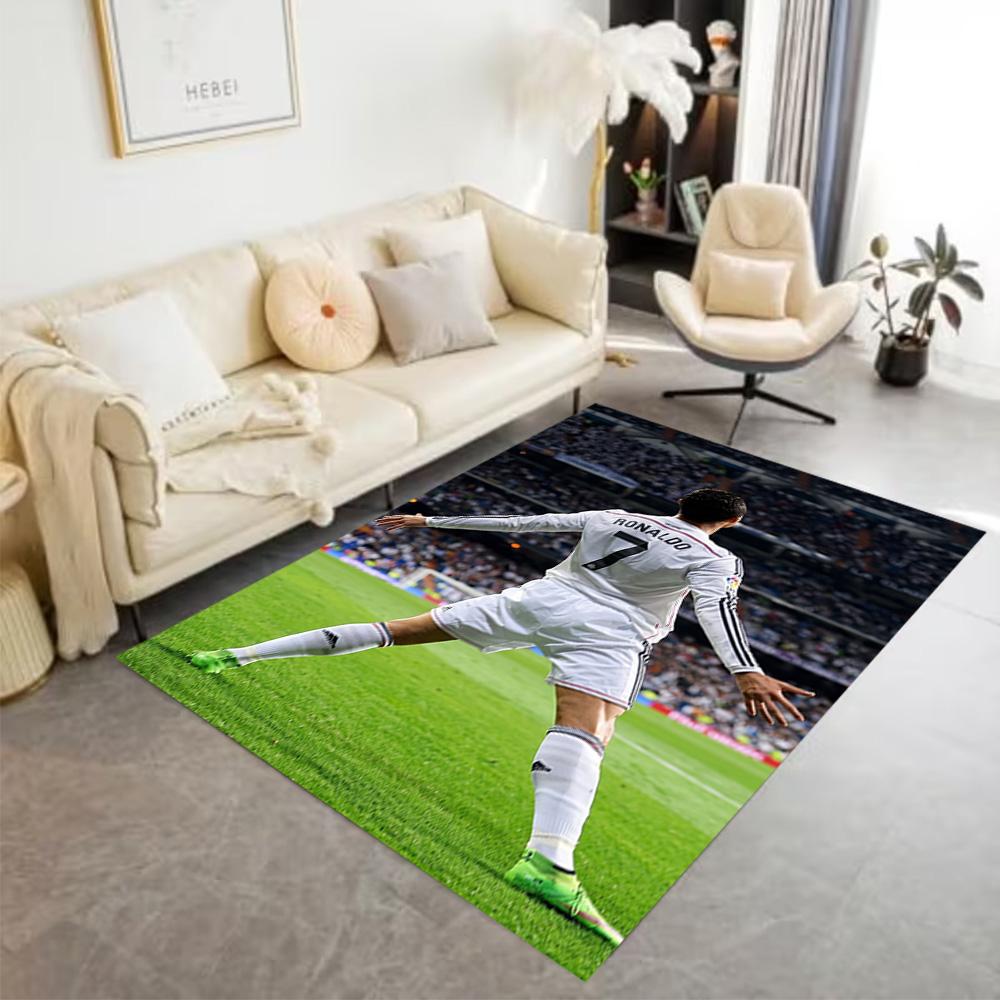 Cristiano Ronaldo Soccer Action Floor Mat Suitable for Dormitory Dining Room Living Rooms Study Room Anti-slip Rug Office Home Decor Best for Christma