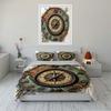 Vintage Compass and Map Bedding Set Bedding Set (1 Duvet Cover, 2 Pillowcases, Duvet Not Included)