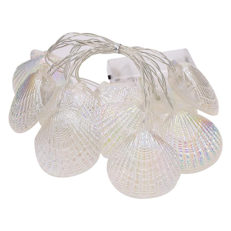1PC LED Sea Shell Lamp String Starfish Lighting Strings Atmosphere Light Suitable for Festival Room Wedding Party Decoration Lamps Battery-Powered