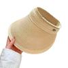 Big eaves sun protection straw empty top hat children summer outdoor travel vacation sun hat versatile face small sun hat