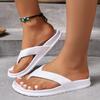 Infradito piatte da donna, scarpe da scivolo estive minimaliste in tinta unita, scivoli da spiaggia casual per interni ed esterni per le vacanze