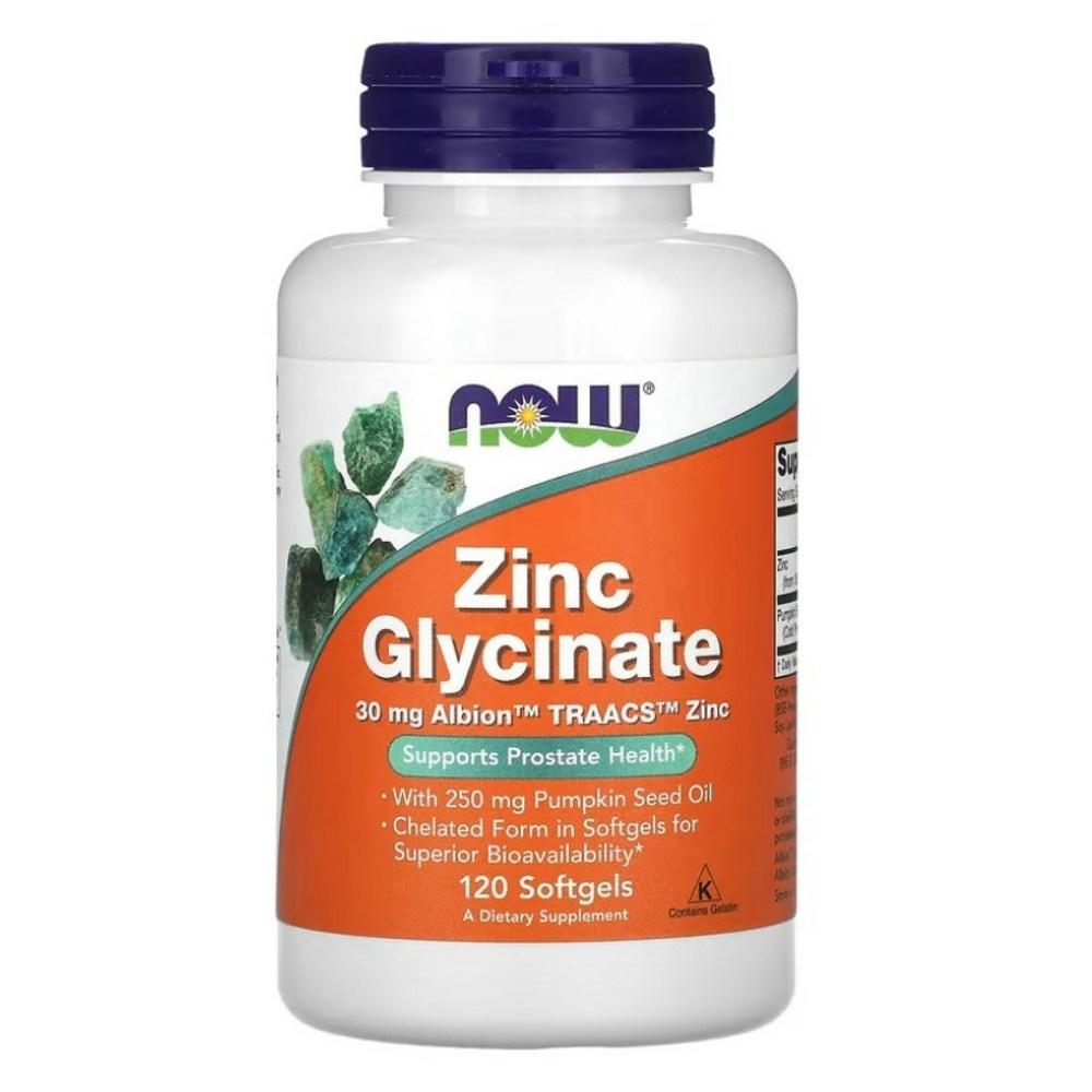 Now Foods Zinc Glycinate 120 Softgels 120 Tablets 1 pcs