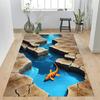 Visual Three-dimensional Carpet Water Pit Carp Living Room Covered with Carpet Holes Cracks Cliff Patterns Home Decoration