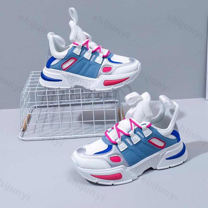 Fashion Women's Vulcanized Shoes Autumn New Outdoor Non Slip Platform Sneakers Fashion Lace Up Height Increase Comfortable Running Shoes