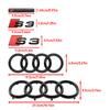4Ring Logo 273mm 192mm ABS Car Emblem Hood Front Grill Emblem Rear Trunk Badge Sticker For hot Sport S3 2010-2020 Accessories