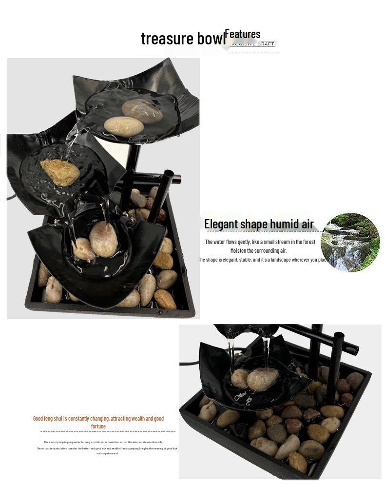 Desktop Rockery Waterfall Fountain for Home, Bedroom, or Living Room Decor