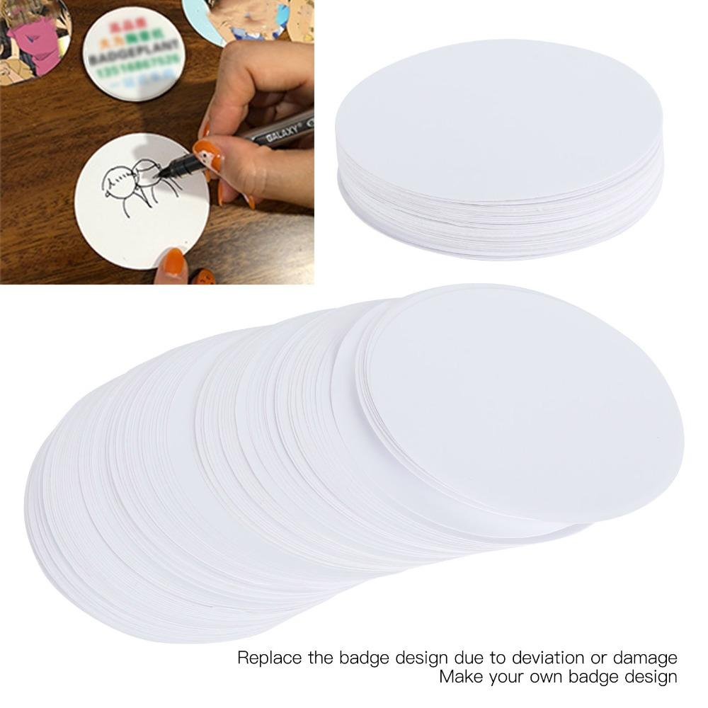 100pcs 44MM DIY Badge Papers White Button Badge Blank Paper Badge Making Paper  DIY Crafts