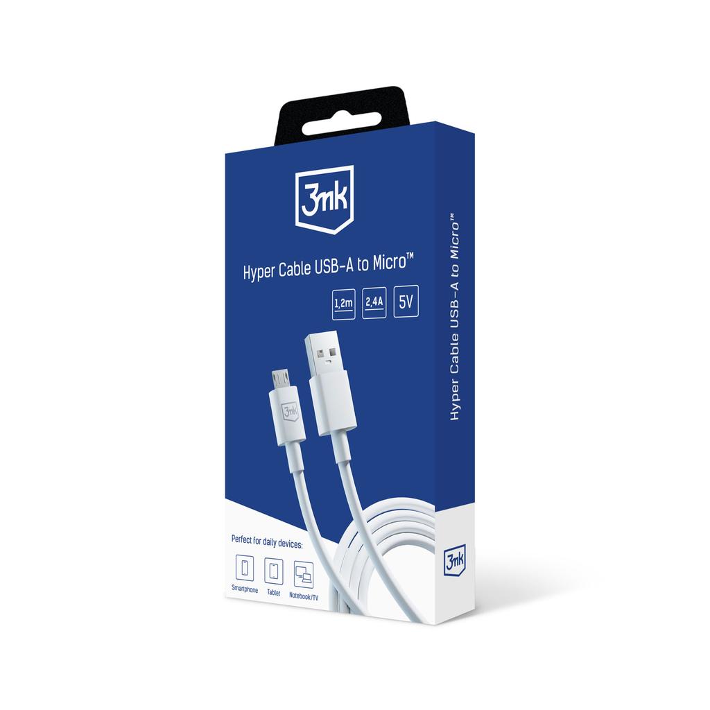 Accessories - 3Mk Hyper Cable A To Micro 1.2M 5V 2,4A White