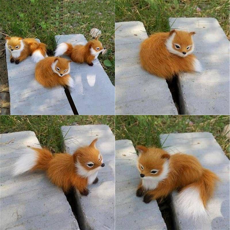 Handmade Simulated Fox Plush Toy Realistic And Charming Home Decor