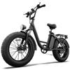 Bicicleta Eléctrica Urlife E26 Pro Motor de 750W Rueda Gruesa de 20" Plegable Bicicleta Eléctrica 7 Velocidades Frenos de Disco Doble 48V 15.6Ah Carga Máxima 120Kg