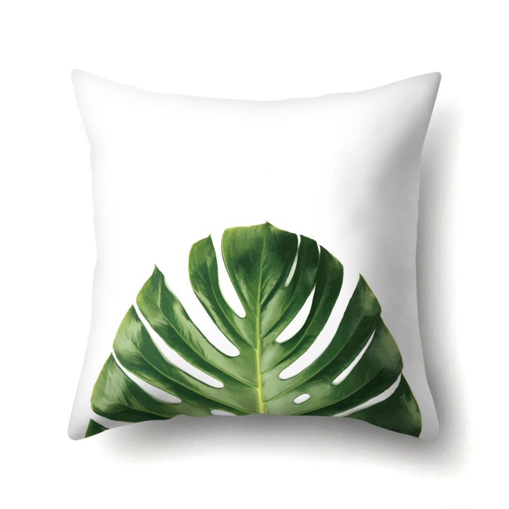 New Small and Fresh Green Leaves Polyester Pillow Case