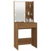 Makeup Table with LED Lights Brown Oak Effect 60 x 40 x 140 cm