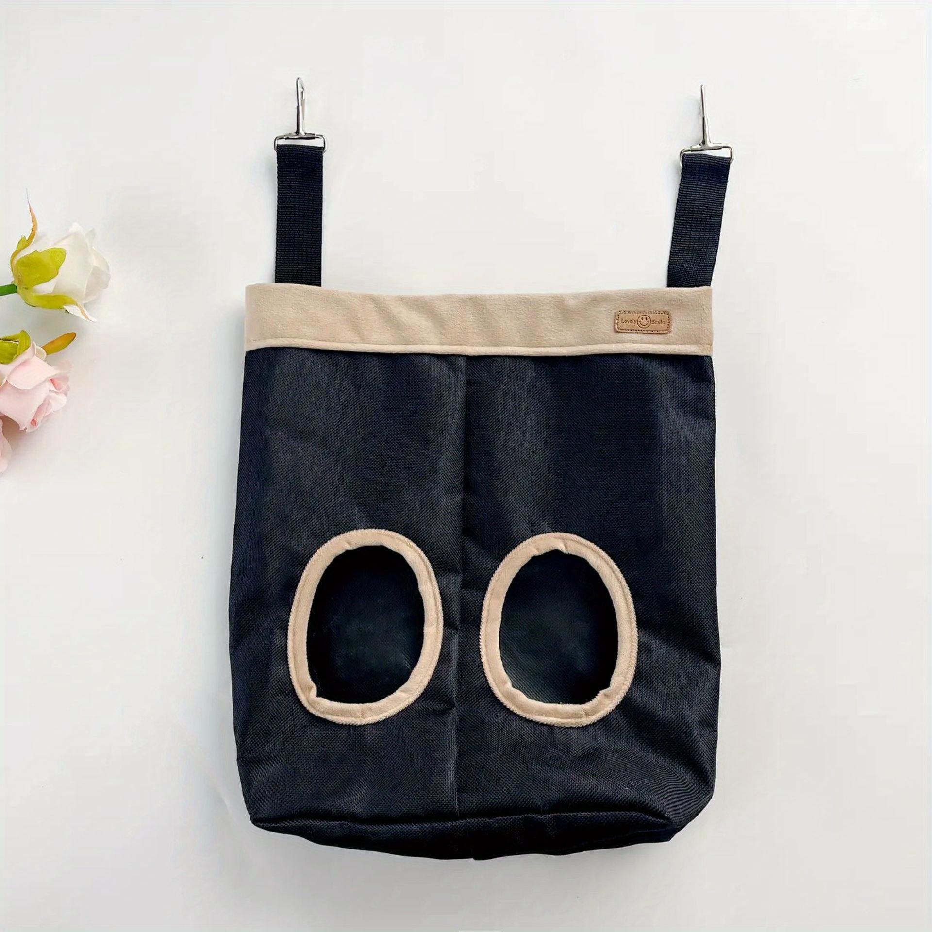 

1pc rabbit chinchilla guinea pig feeding bag mole feeding bag rabbit hay bag small pet supplies suitable for friends and family gifts чёрный