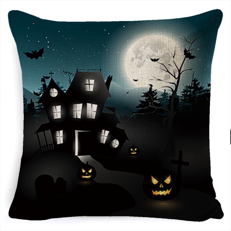 Halloween Pumpkin Horror Series Linen Pillow Cover Car Cushion Pillow