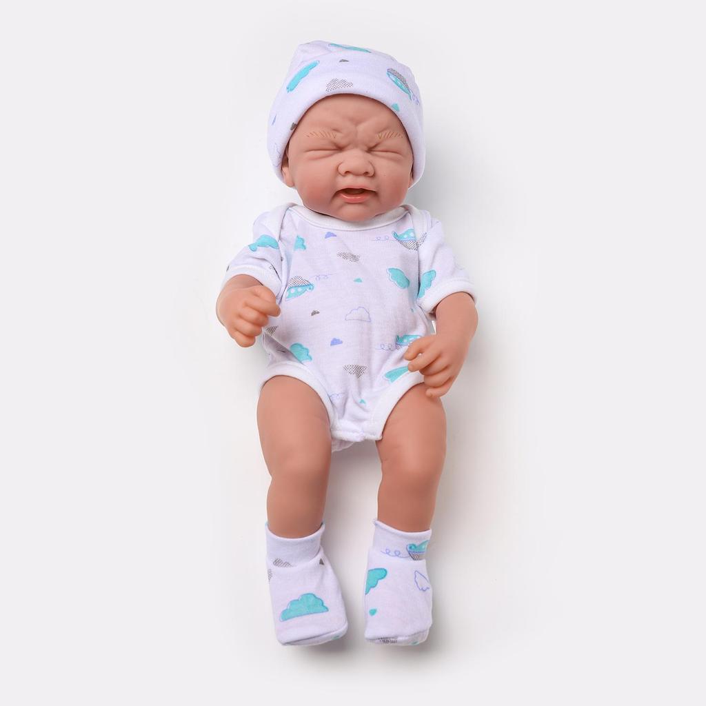 35cm Crying Silicone Reborn Baby Doll with Multiple Expressions - Realistic Children's Toy Gift