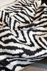 Women' Scarf 90X90 "Zebra Chic" - Black and White Scarf with Animal Pattern, Imitation Silk
